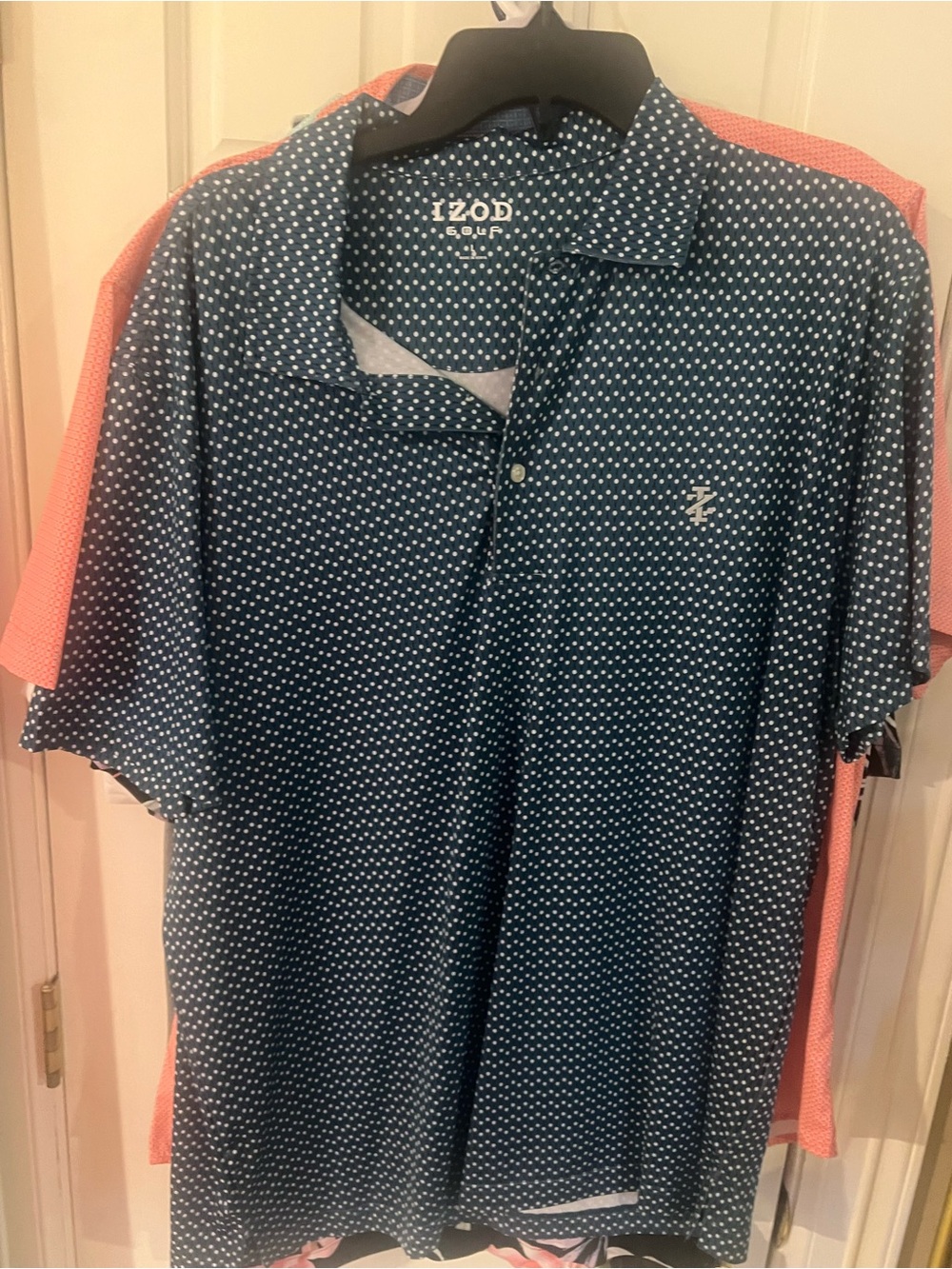 IZOD Men’s Navy Dot Golf Polo Shirt